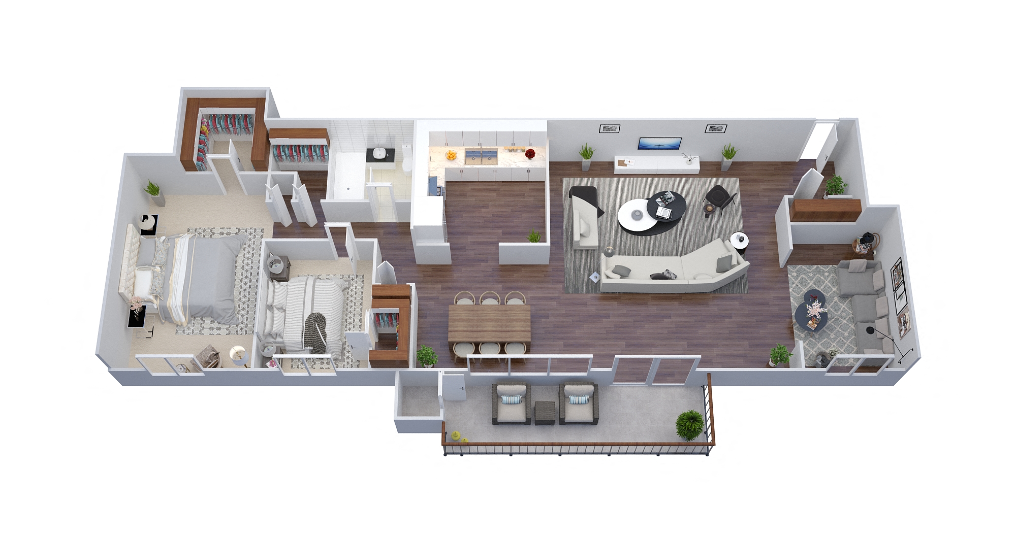 Floor plan for 2 beds, 1 bath, 1100 sqft